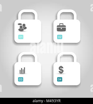 Eingestellten Broschüren für Infografiken, nummeriert Banner einsetzbar Stockfoto