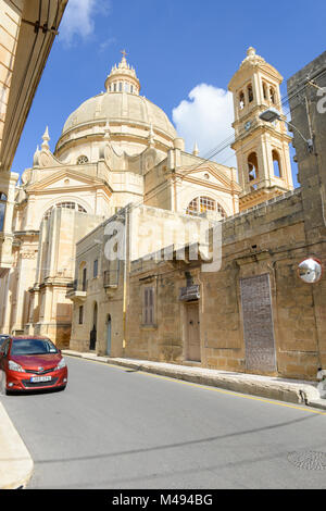 Victoria, Malta - 30 Oktober 2017: Die Kirche des Heiligen Johannes des Täufers in der Stadt Xewkija auf der Insel Gozo, Malta Stockfoto