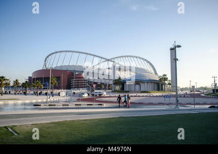 Aspire Zone, auch bekannt als Doha Sports City, ist ein 250 Hektar großer Sportkomplex im Al WAB-Viertel von Doha, Katar. Stockfoto