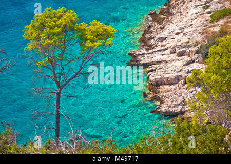 Türkis Stein von der Insel Brac Stockfoto