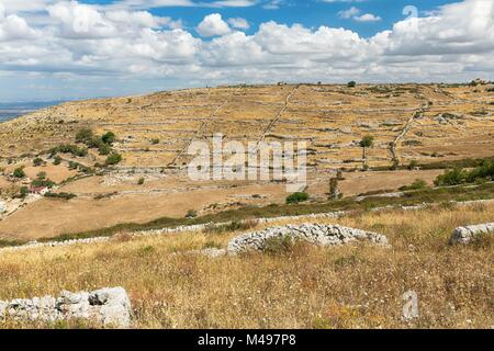 Landschaft der inneren Sizilien im Sommer Tag, Sizilien Insel Stockfoto