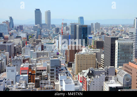 Nagoya, Japan - Stadt in der Region Chubu. Luftbild mit Wolkenkratzern. Stockfoto