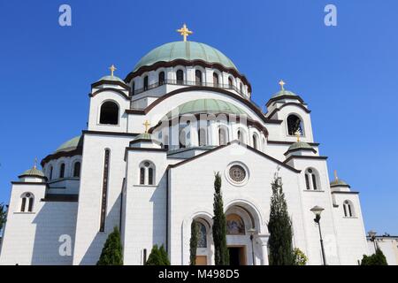 Belgrad, Serbien - orthodoxe Kathedrale Saint Sava. Neo-byzantinische Architektur. Vracar Bezirk. Stockfoto