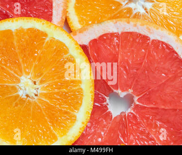 Hintergrund mit Zitrusfrüchten von frischen Scheiben Stockfoto