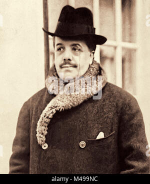 Sergei Pawlowitsch Diaghilew (1872-1929) russische Ballett impresario und Gründer des Ballets Russes bei seiner Ankunft in New York in 1916. Stockfoto