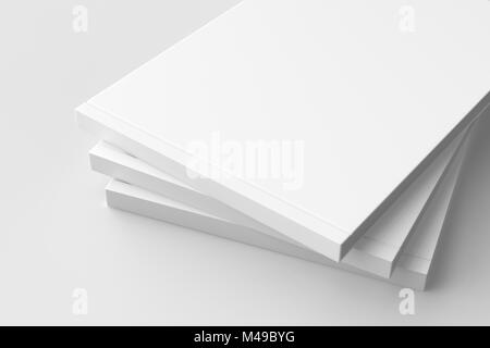 Horizontale - Landschaft gebunden Broschüre, Buch oder Katalog mock up auf weichen grauen Hintergrund isoliert. 3D-Darstellung. Stockfoto