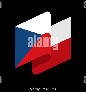 Tschechische Republik Flagge isoliert. ribbon Banner. Zustand Symbol Stock Vektor