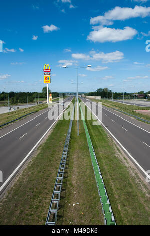 Die Autobahn A2 in Polen Stockfoto