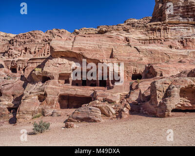 Wohnungen Wohnungen in Petra verlorene Stadt in Jordanien Stockfoto