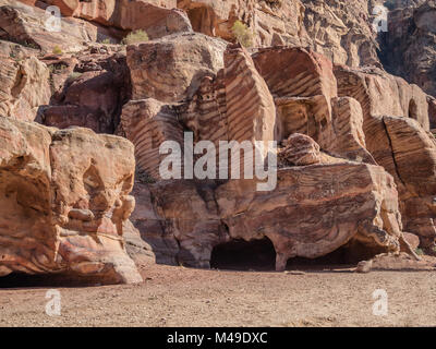 Wohnungen Wohnungen in Petra verlorene Stadt in Jordanien Stockfoto