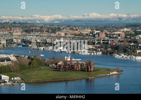 Gas Park, Lake Union und der Universität von Washington, Seattle, Washington Stockfoto