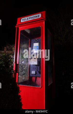 Einen K8 Typ Telefon Feld auf dem Caravan Park in Ingleton, North Yorkshire entfernt Stockfoto