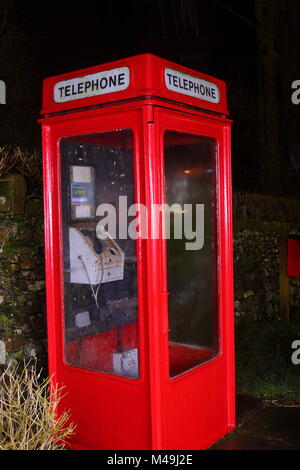 Einen K8 Typ Telefon Feld auf dem Caravan Park in Ingleton, North Yorkshire entfernt Stockfoto