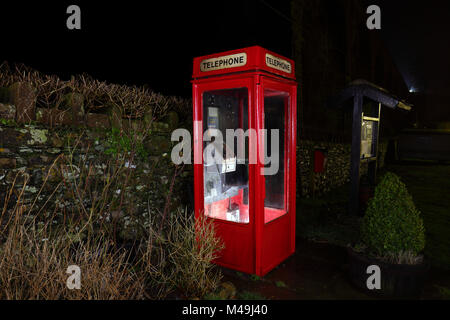 Einen K8 Typ Telefon Feld auf dem Caravan Park in Ingleton, North Yorkshire entfernt Stockfoto