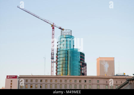 Titania Turm und Picasso Turm von Nuevos Ministerios. AZCA, Madrid, Spanien. Stockfoto