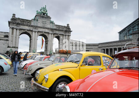 Volkswagen Käfer Rallye in Brüssel. Stockfoto