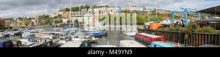 Panoramablick von Bristol Docks, Großbritannien Stockfoto