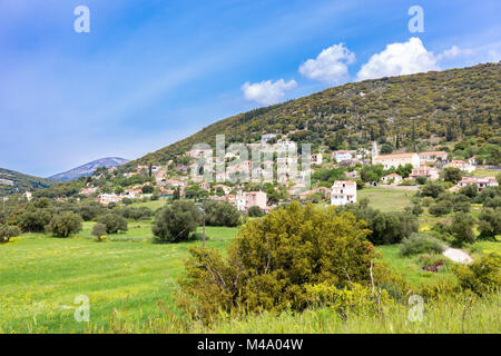 Landschaft Dorf mit Häusern in der griechischen Tal Stockfoto