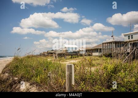 Einen malerischen Blick auf Oak Island Beach North Carolina Stockfoto