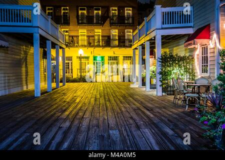 Riverfront Board Walk Szenen in Wilmington nc bei Nacht Stockfoto