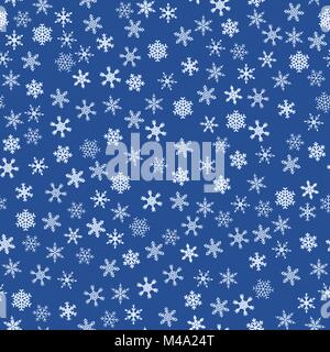 Schneeflockenmuster Illustration - nahtlose Vektor Hintergrund. Weihnachten Geschenkpapier Ornament. Stock Vektor