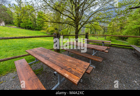 Picknick im Grünen. Schweiz Stockfoto