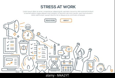 Stress bei der Arbeit - modernes Design Stil Abbildung Stock Vektor