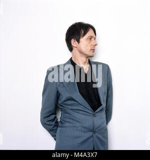 Brett Anderson Sänger der englischen Band Suede, fotografiert in London, England. Stockfoto