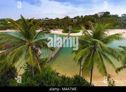 Hängebrücke auf Palawan in Sentosa Singapur Stockfoto