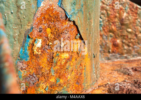 Detail einer rostigen metallische Oberfläche. Stockfoto