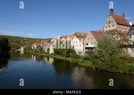 Besigheim, Ansicht von der Enz, Baden-Württemberg, Deutschland, Europa Stockfoto