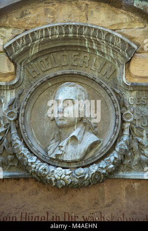 Hölderlin-Denkmal, Lauffen am Neckar, Baden-Württemberg, Deutschland, Europa Stockfoto