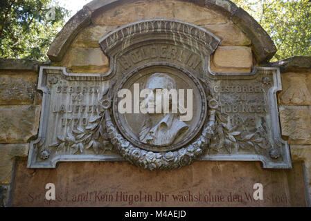 Hölderlin-Denkmal, Lauffen am Neckar, Baden-Württemberg, Deutschland, Europa Stockfoto