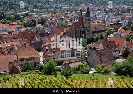 Esslingen, Blick von der Burg Esslingen, Baden-Württemberg, Deutschland Stockfoto