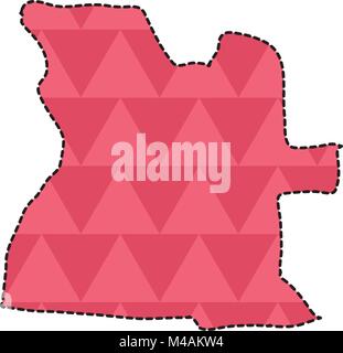 Gepunktete Linie Karte von Angola Stock Vektor