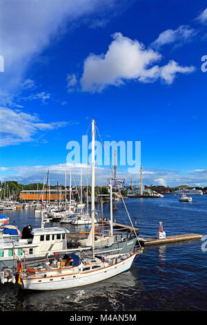 Stockholm/Schweden - vom 05.08.2013 01:Boote andocken von der Djurgården Insel Stockfoto