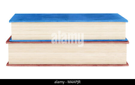 zwei Bücher, die isoliert auf weißem Hintergrund Stockfoto
