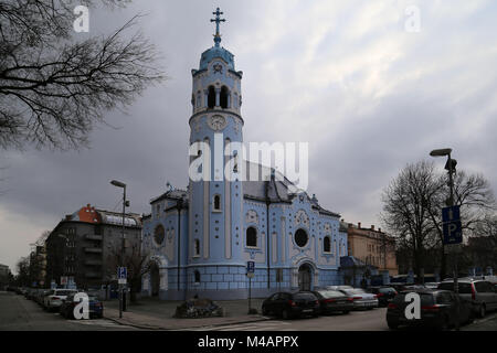 Blaue Kirche im Zentrum von Bratislava - Hauptstadt der Slowakischen. Kirche Kirche St. Elisabeth Stockfoto