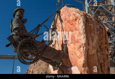 Dam Arbeitnehmer Statue, Hoover Dam, Nevada, USA Stockfoto