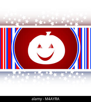 Symbol des Halloween-Kürbis im Urlaub, Web-Taste Stockfoto