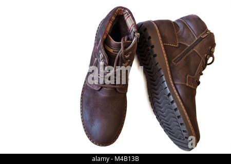 Mens Schuhe für den Winter auf einem weißen Hintergrund. Stockfoto