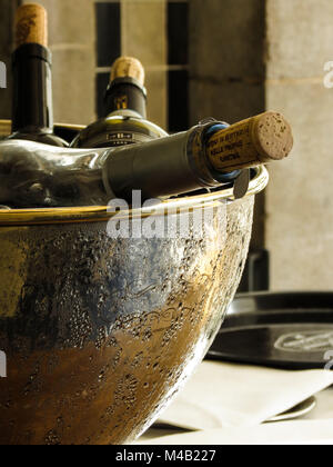 Champagne Eimer mit gekühlter Sekt, Champagner, Nahaufnahme, still life Stockfoto