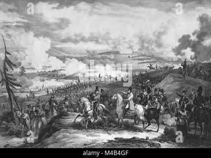 Die Schlacht von Borodino siehe hier im 19. Jahrhundert Kupferstich von unbekannter Künstler. Die Schlacht von Borodino war ein Kampf am 7. September 1812 in den Napoleonischen Kriegen während der französischen Invasion in Russland kämpfte. Es wurde zwischen den Armeen Napoleons, Mikhail Kutuzov, Pjotr Bagration und Michael Andreas Barclay de Tolly gekämpft. Stockfoto