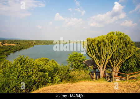Kazinga Kanal zwischen Lake George und Lake Edward, Queen Elizabeth National Park, Uganda Stockfoto