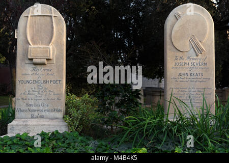 Ewige Freundschaft - Keats und Severn die Gräber - protestantischen Friedhof - Rom Stockfoto