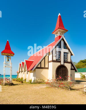 Notre Dame Auxiliatrice Kirche in Cap Malheureux. Stockfoto