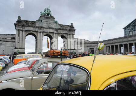 Volkswagen Käfer Rallye in Brüssel. Stockfoto