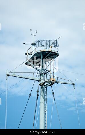 Closeup Details des Krieges bereit Artillerie Schlachtschiff Stockfoto