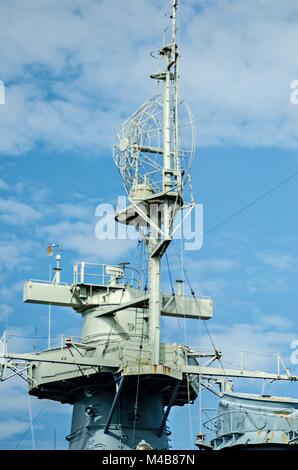 Closeup Details des Krieges bereit Artillerie Schlachtschiff Stockfoto