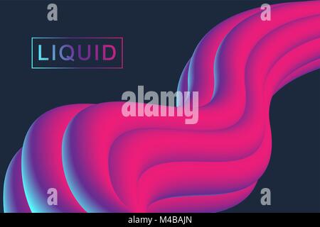Abstrakte fluid 3d-formen Vektor trendy flüssigen Farben Hintergründe gesetzt. Farbige Flüssigkeit grafische Komposition Abbildung. Lebendige gradient Flüssigkeiten. Moderne visuelle Kommunikation poster Design Stock Vektor